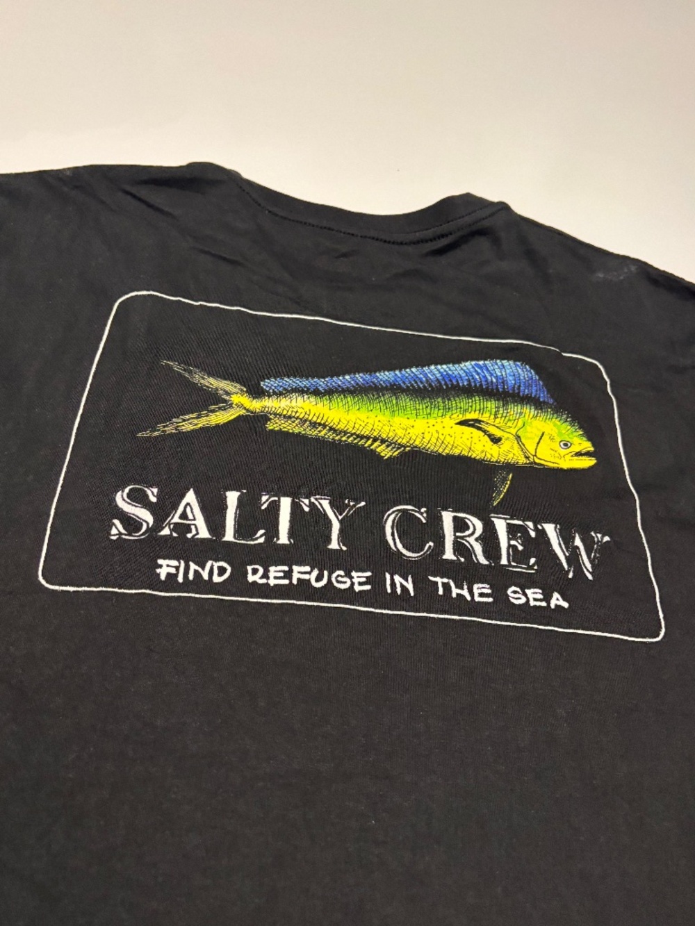 Mens Black Salty Crew Mahi Mahi Graphic T-Shirt Size XL
